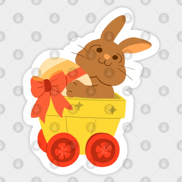 Bunny With Train Sticker by Tokopagi